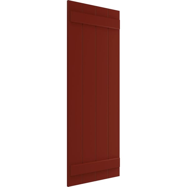 True Fit PVC Four Board Joined Board-n-Batten Shutters, Pepper Red, 21 1/2W X 78H